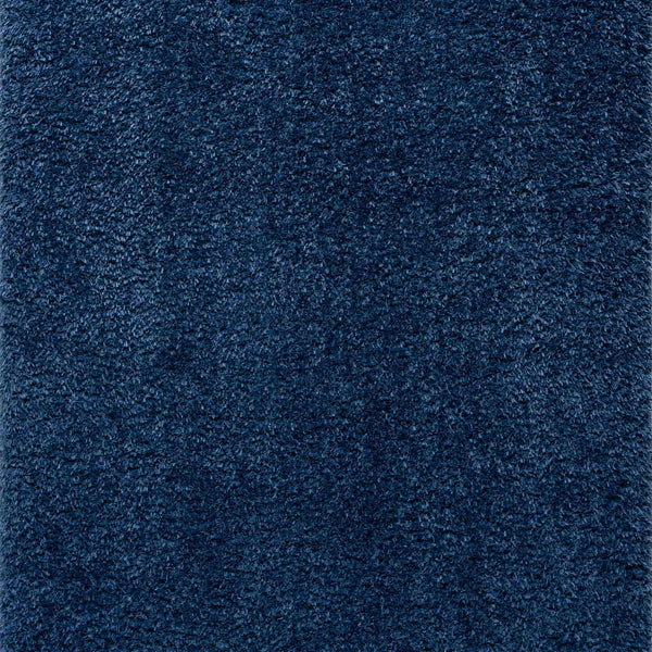 Faina Solid Dark Blue Shag Washable Area Rug - Clearance