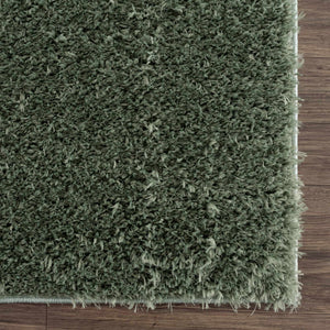 Faina Solid Green Shag Washable Area Rug - Clearance