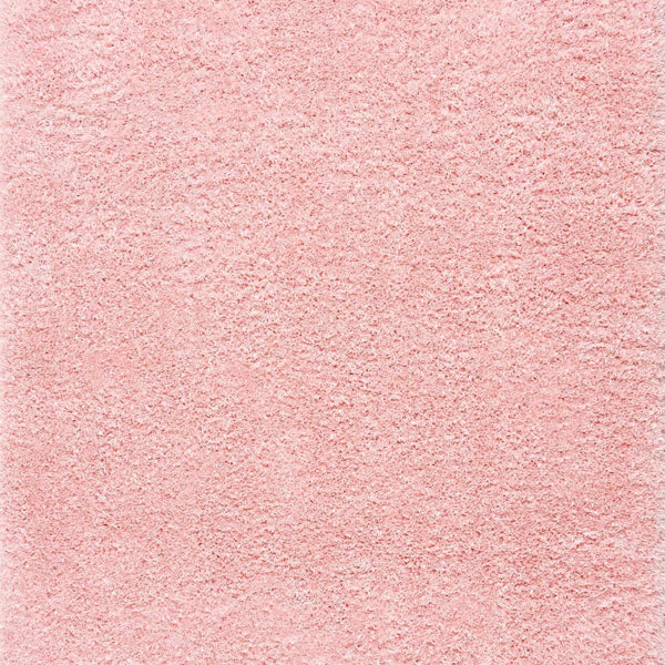 Faina Solid Pink Shag Washable Area Rug - Clearance