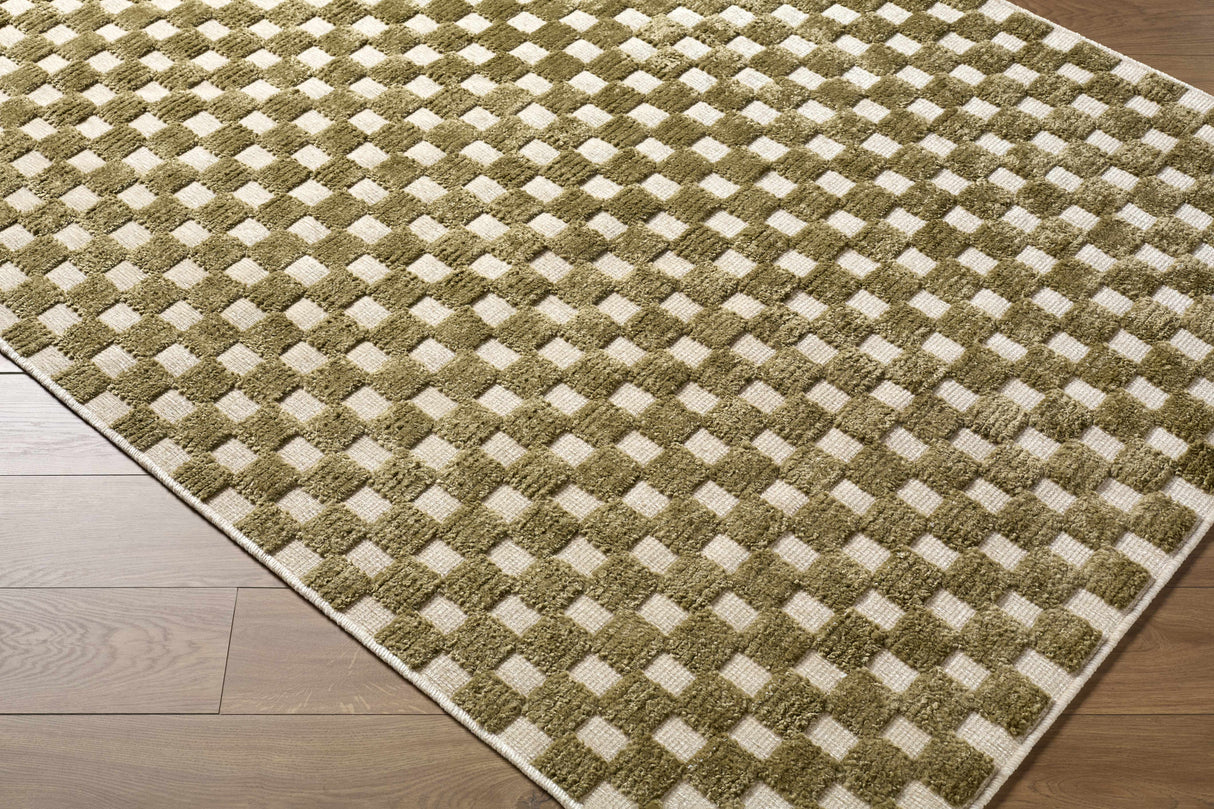 Anthea Olive Washable Area Rug
