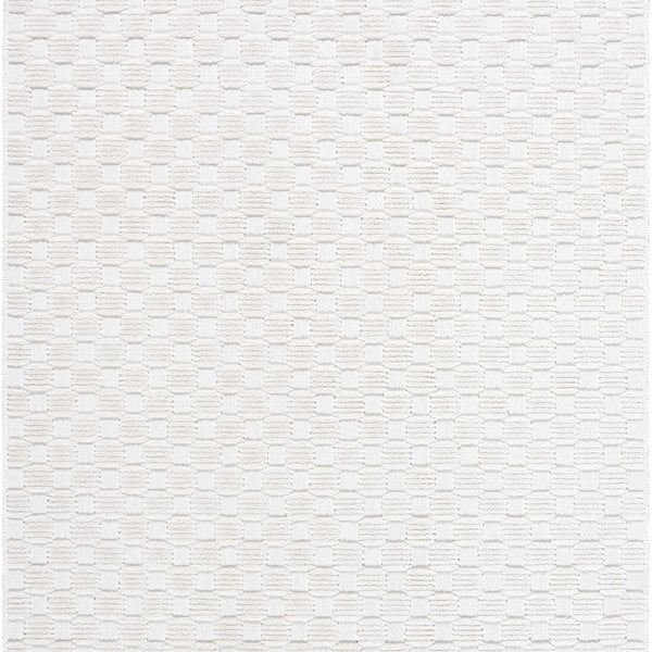 Anthea Off-White 3D Checkered Washable Rug