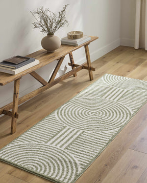 Allard Green Washable Area Rug