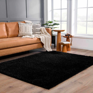 Boutique Rugs Faina Solid Black Shag Washable Area Rug - view 16