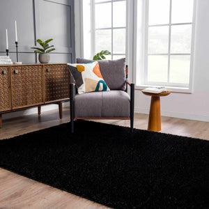 Boutique Rugs Faina Solid Black Shag Washable Area Rug - view 3