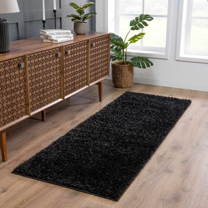 Boutique Rugs Faina Solid Black Shag Washable Area Rug - view 11