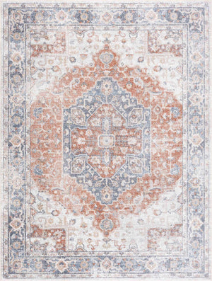 Boutique Rugs Akram Gray & Orange Washable Area Rug