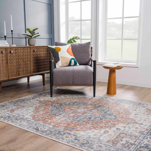Boutique Rugs Akram Gray & Orange Washable Area Rug - view 12