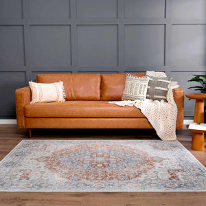 Boutique Rugs Akram Gray & Orange Washable Area Rug - view 4