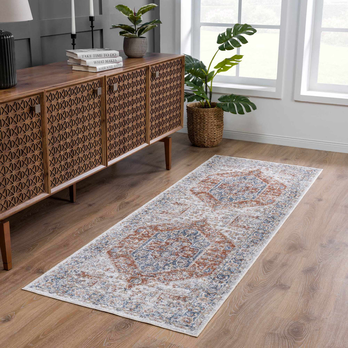 Boutique Rugs Akram Gray & Orange Washable Area Rug - view 6