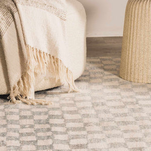 Boutique Rugs Benjy Cream & Light Blue Checkered Area Rug - view 4