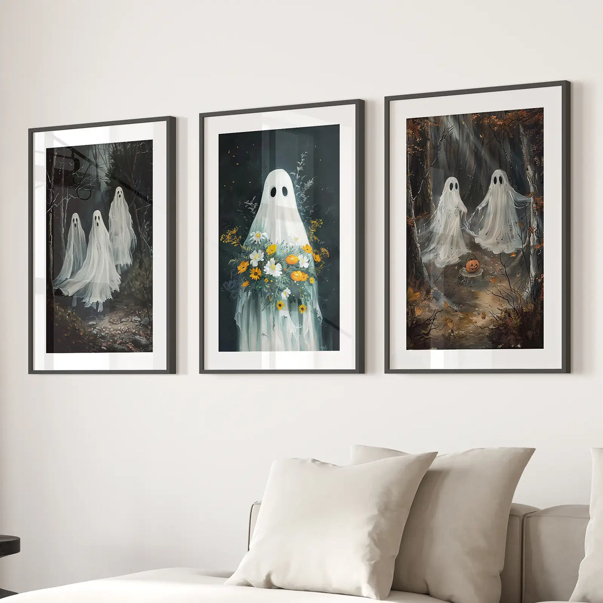 Halloween Ghosts in the Forest Wall Art Prints