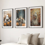 Ghosts Halloween Trendy Wall Art Poster Set Decor