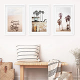 Boho Style Coastal Wall Decor. Good Vibes, Palm Trees, Surf