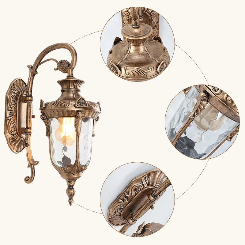 Europe Outdoor Wall Light Retro Garden Porch Lamp Waterproof E27 Balcony Fixture