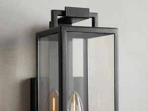 Outdoor Iron Wall Lantern 16.5" E12 Porch Patio Light Fixture