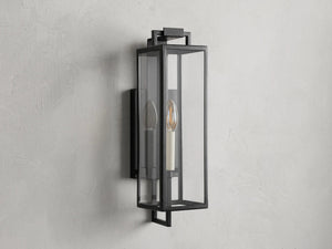 Outdoor Iron Wall Lantern 16.5" E12 Porch Patio Light Fixture