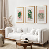 Pink Green Matisse Abstract Wall Prints Set