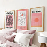 Colorful Pop Art Bright Pink Wall Decor Set