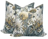 Dahlia Floral Pillow Cover in Blue