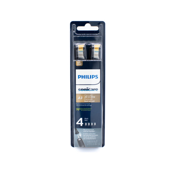 Philips Sonicare A3 Toothbrush Heads HX9094/95 Black 4 pack - New