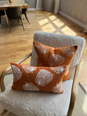 Burnt Orange Pumpkin Lumbar Pillow