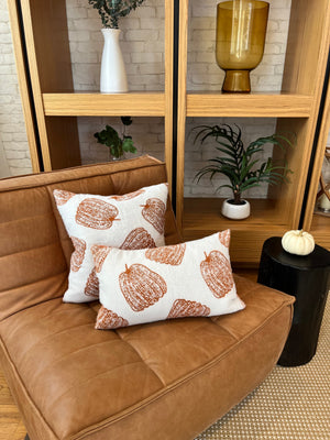 White Pumpkin Lumbar Pillow Cover