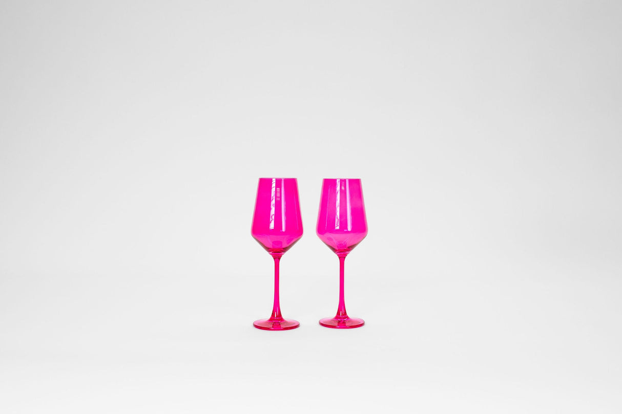 Hot Hot Pink - Stemless Colored Wine Glass