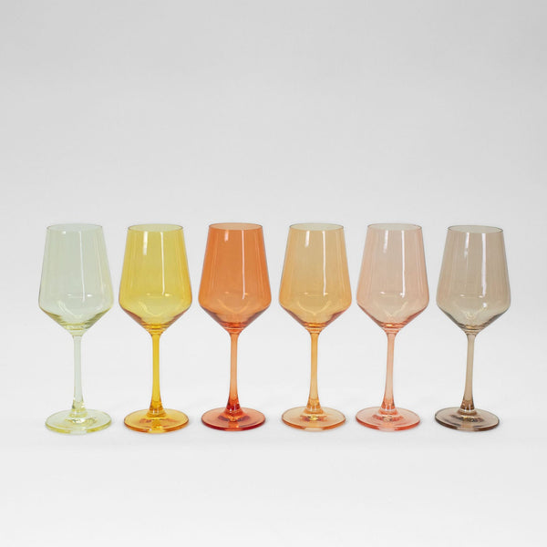 Golden Hour Collection - Ombre Set of 6 Colored Wine Glass