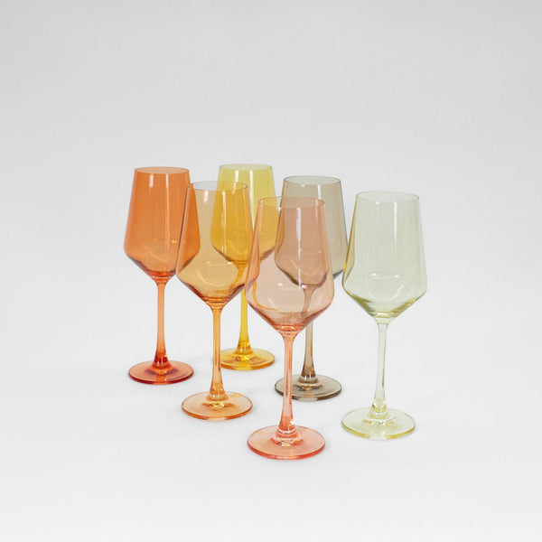 Golden Hour Collection -  Stemless Ombre Set of 6 Colored Wine Glass