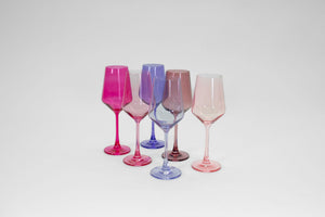 Cotton Candy Collection - Stemless Colored Wine Glass Ombré Set of 6