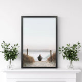 Inspirational Relax Summer Print. Surfer on the Beach