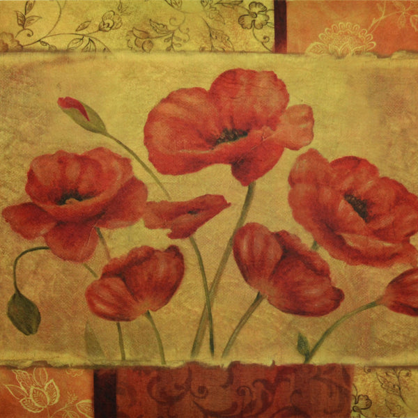 2-Pack Premium Comfort Kitchen Mats (Jacobean Poppy)