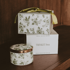 Green Delft Trinket Dish with Lid