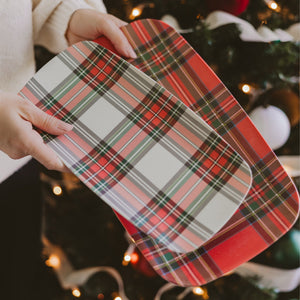 Sweet Water Decor Red and White Plaid Stacking Melamine Tray - view 2