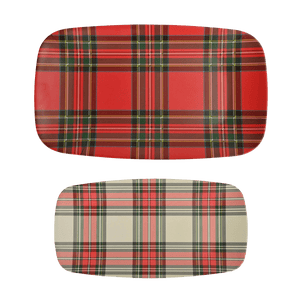 Sweet Water Decor Red and White Plaid Stacking Melamine Tray