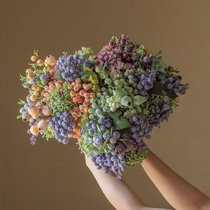Blueberry & Greenery Bunch 13" Tall