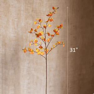 Impressionist Oncidium Orchid Stem in Orange 31" Tall