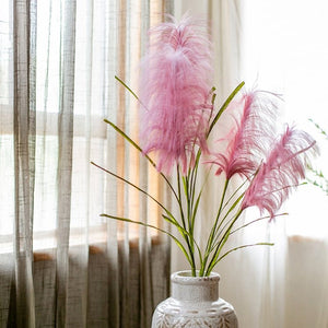 Faux Silk Artificial Pink Reed Grass Stem 45" Tall