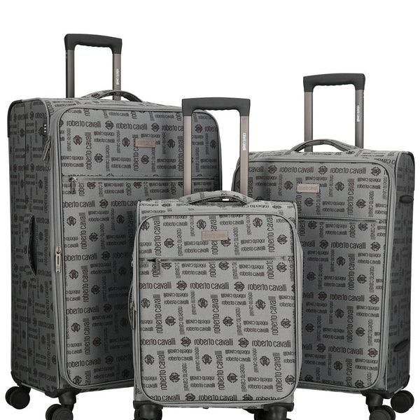ROBERTO CAVALLI Luxury 3 Piece Luggage Set, Expandable Hard Shell Suitcases with 8 Spinner Wheels