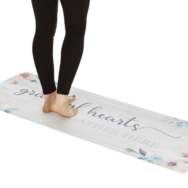 20" x 55" Chic Anti-Fatigue Memory Foam Kitchen Runner Mat (Grateful Hearts Gather)