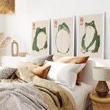 Japanese Matsumoto Hoji Frog Wall Art Print Set