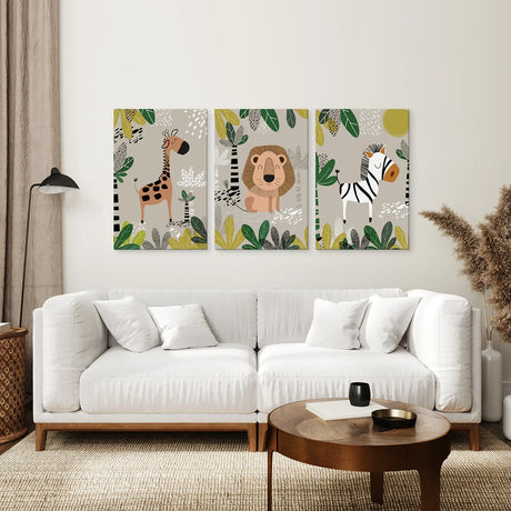 Set of 3 Safari Baby Animal Art Prints