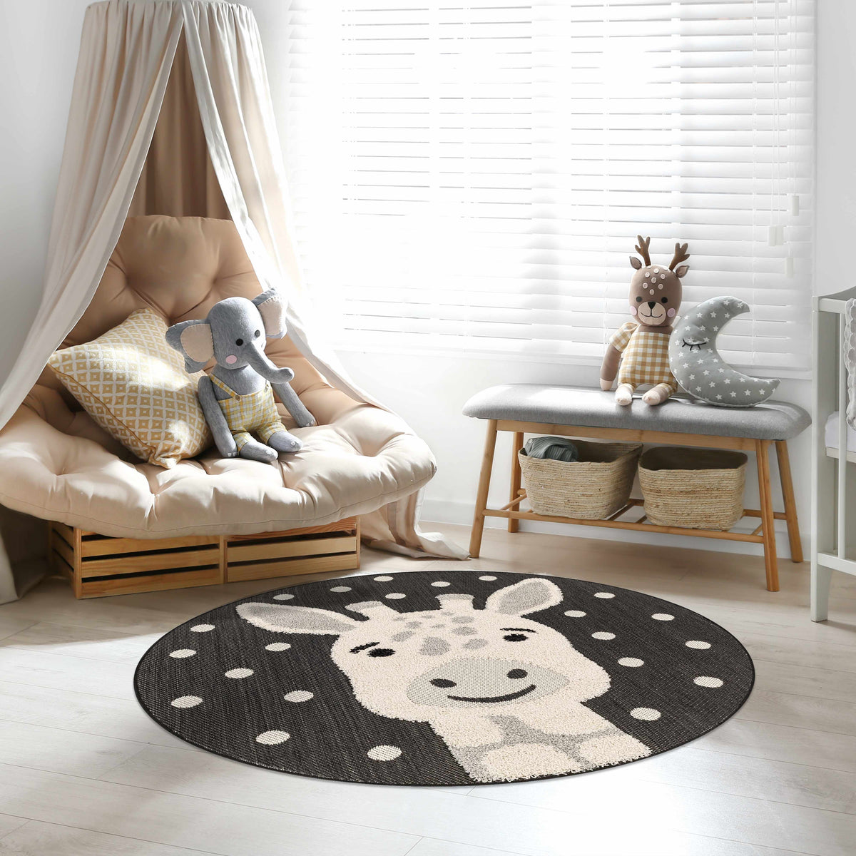 Kids Giraffe Animal Print Nursery Outdoor Area Rug - Clearance