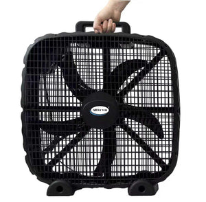 20-Inch 3-Speed Box Fan – Portable Bedroom Fan with Carry Handle, 5-Blade Powerful Airflow & Lightweight Design