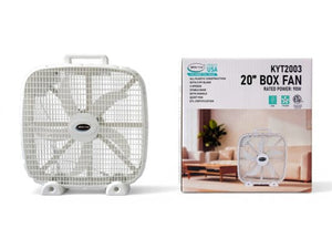 20-Inch 3-Speed Box Fan – Portable Bedroom Fan with Carry Handle, 5-Blade Powerful Airflow & Lightweight Design