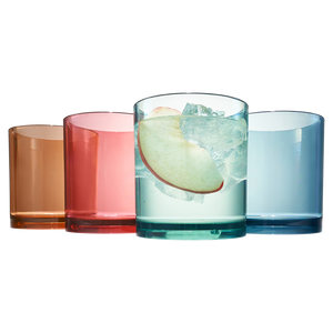 Eze Acrylic Lowball Whiskey Glassware, Set of 4