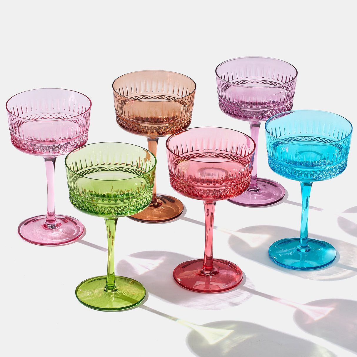 Duomo Champagne Coupe Cocktail Glassware, Set of 6