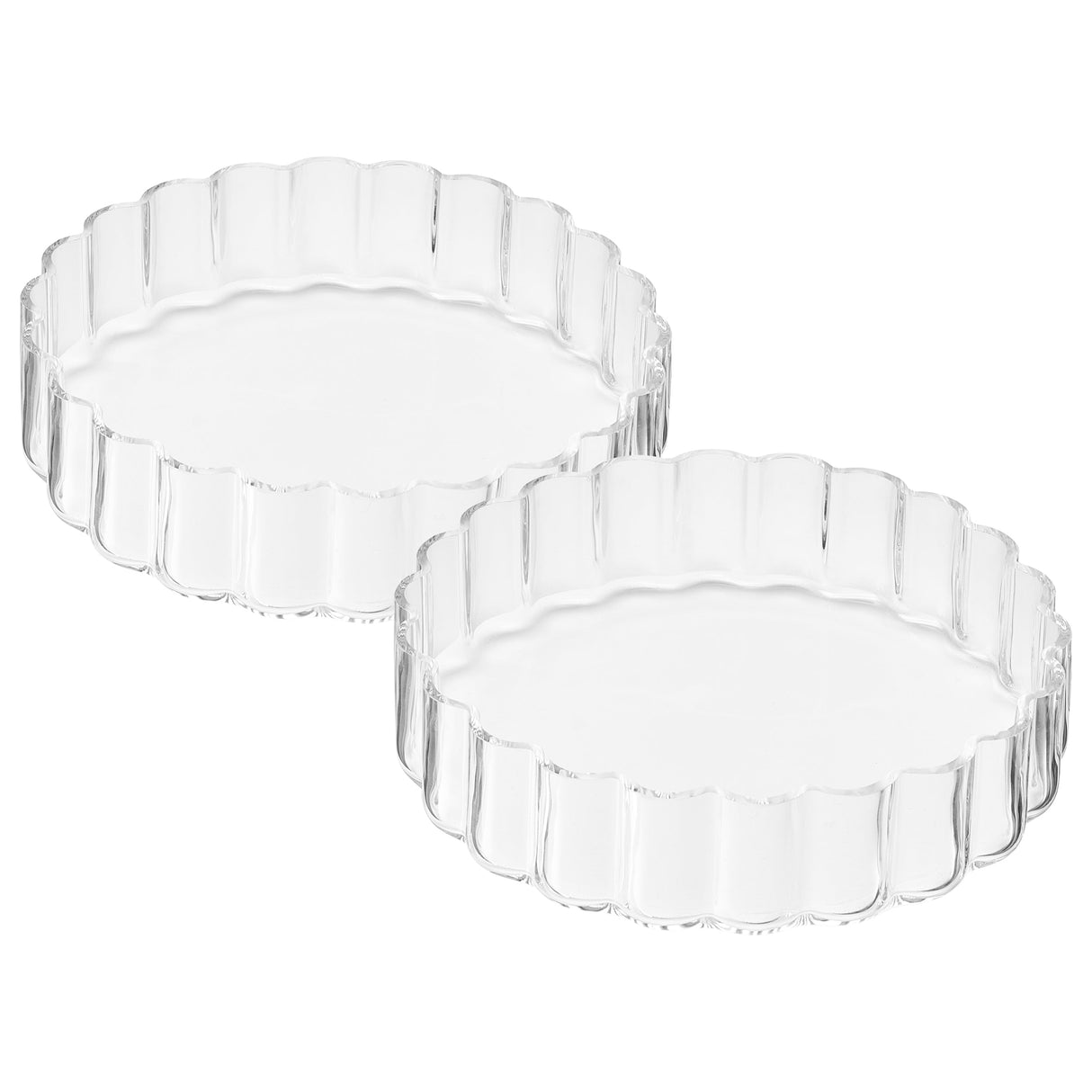 Flower Plate Glassware, Set of 2