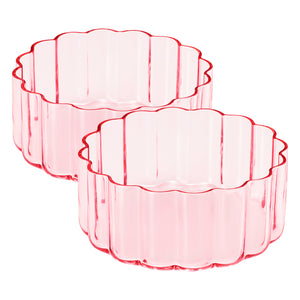 Flower Bowl Glassware Set of 2