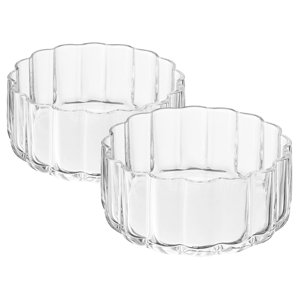 Flower Bowl Glassware, Set of 2